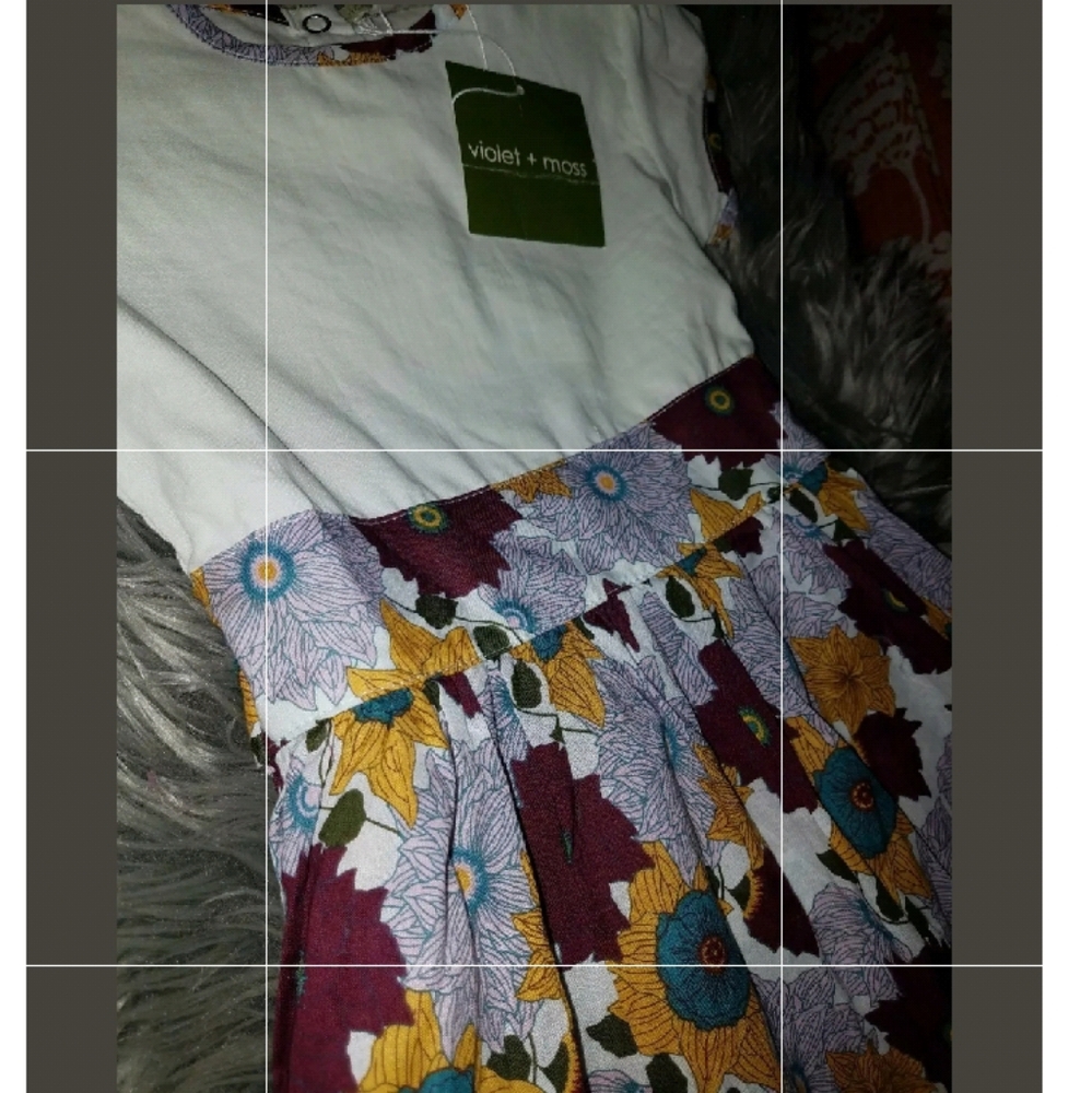 Girls Violet + Moss Floral Organic Cotton Dress 2T - Picture 2 of 5